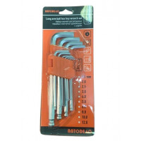 Набор шестигранников 10 пр. длинные с шаром 1,5-12 мм. АД 39150 Набор шестигранников 10 пр. длинные с шаром 1,5-12 мм. АД 39150