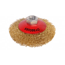 Щетка для УШМ проволочная конусная с резьбой М14 100 мм  АД 44046