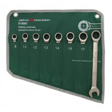 Набор комбинированных  трещоточных ключей  8 пр. 8-19 мм. сумка ДТ 515081
